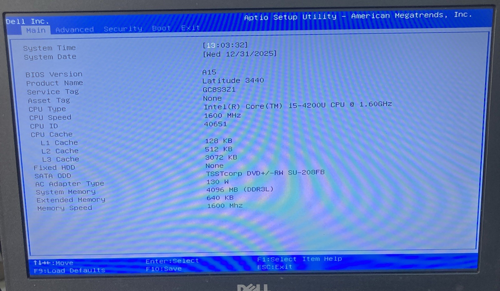 Dell Latitude 3440 Intel Core i5-4200U 1.6 GHz 4Gb RAM NO HDD Boot to BIOS