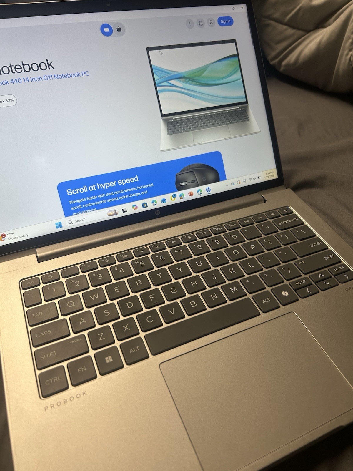 HP ProBook 440 G11 14″ Core Ultra 7 16GB 512GB SSD Win Silver Webcam