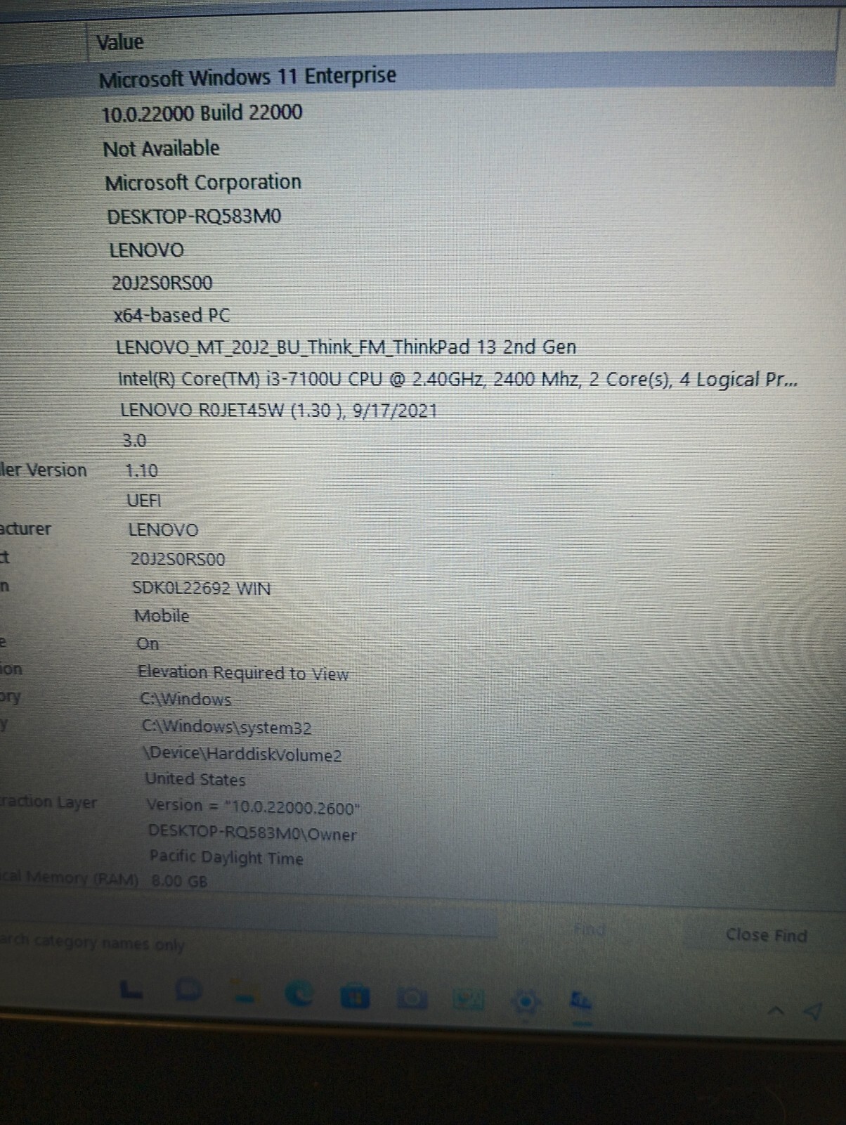 9112g ThinkPad13 Gen 2 w/charger.i3 7th gen.8GB.128GB M.2.14″.W11 Enterprise