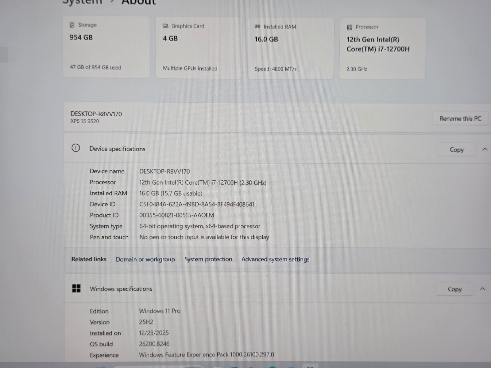 15″ Dell XPS 9520 – i7-12700H, 16GB, 1TB NVMe M.2 SSD | NVIDIA GeForce RTX 3050