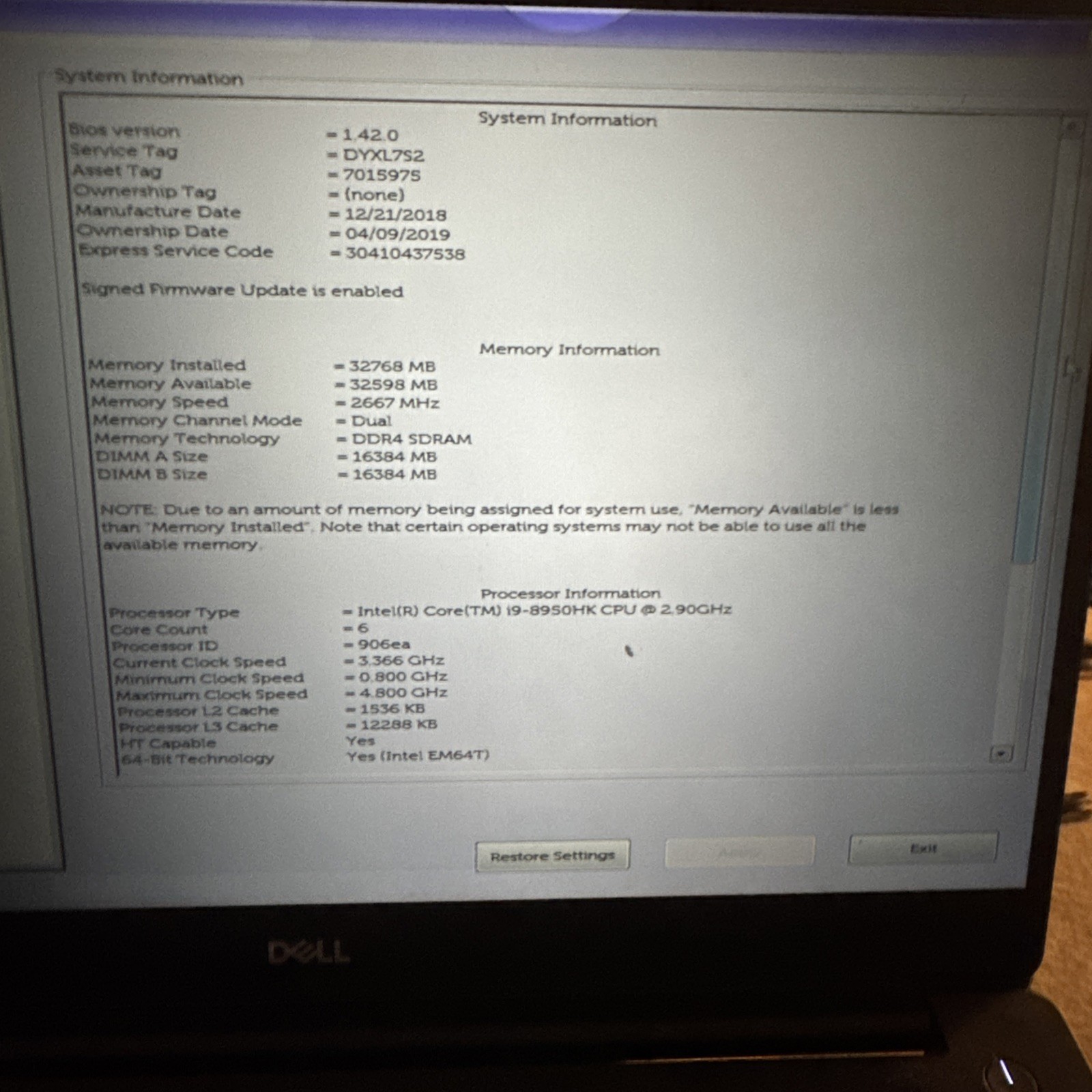 Dell Precision 5530 i9-8950HK 32GB RAM 1TB NVMe SSD FHD – READ DESCRIPTION
