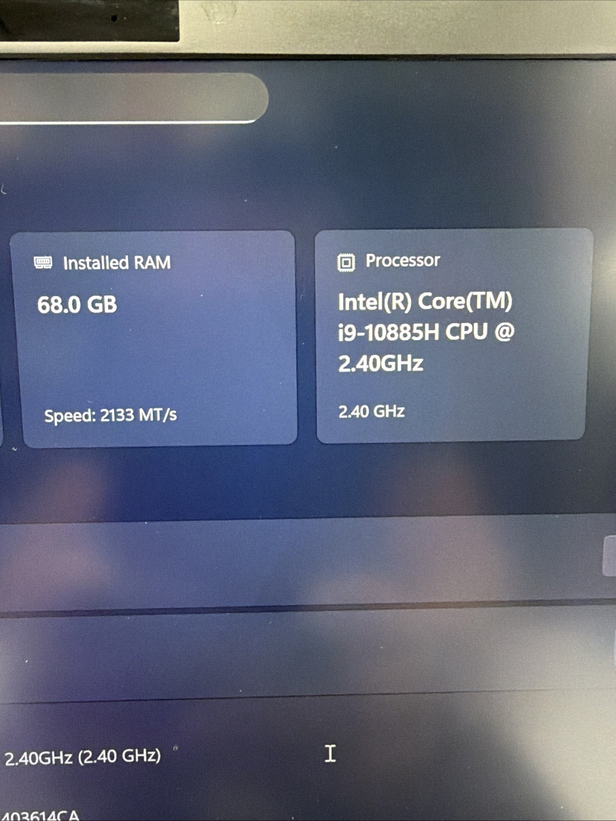 HEWLETT PACKARD ZBOOK FURY 15 G7 68GB RAM 1Tb Nvme+1Tb Hd SSD Read**