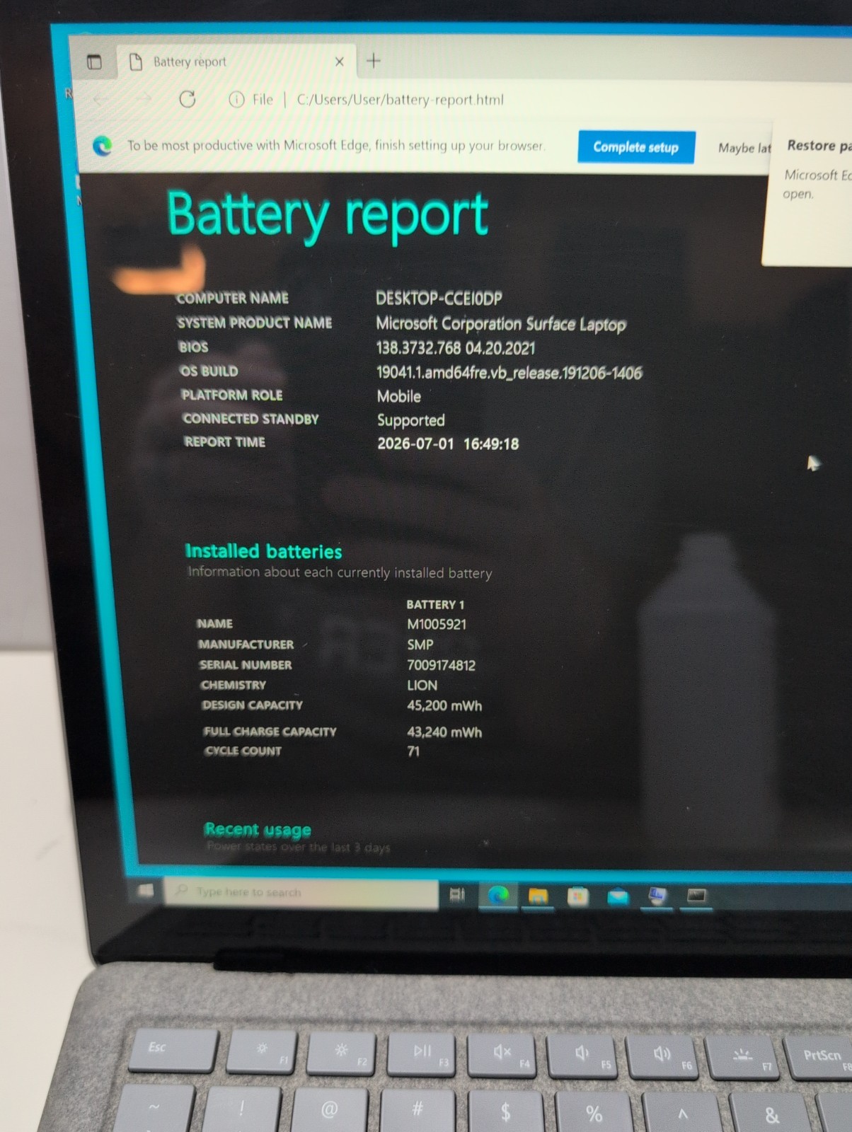 Microsoft Surface Laptop 13.5″ i7-7660U 8GB RAM 256GB SSD Touch Win10 Pro Read