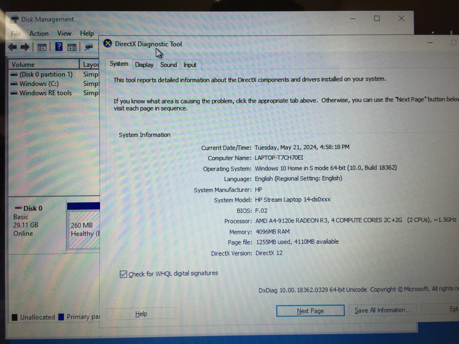 HP Stream 14-ds0030nr 14″ HD Laptop/A4-9120E/4GB SDRAM/32GB eMMC/Win10 H