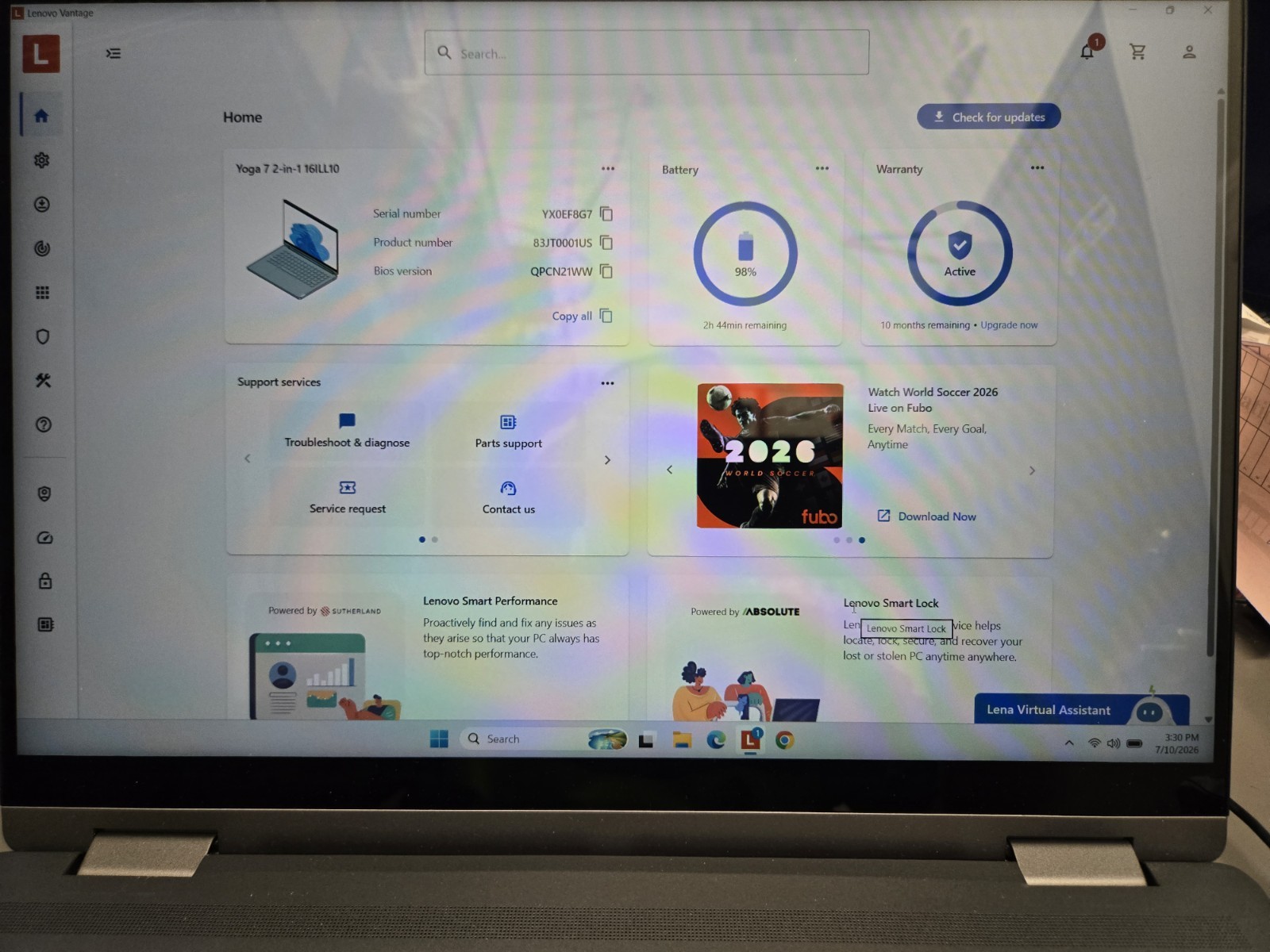 Lenovo Yoga 7 2-in-1 16ILL10 16″ Core Ultra 7 256V 2.2GHz 16GB 1TB SSD