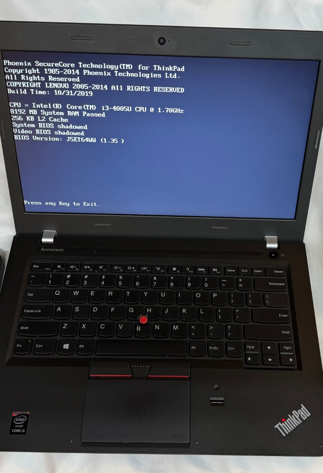 Lenovo ThinkPad E450 14” Laptop i3-4005U 8GB RAM No SSD AS-IS /No Charger