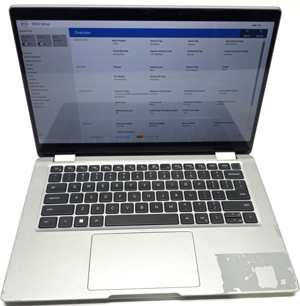 Dell Latitude 5320 TOUCH i5-1135G7@2.40GHz 8GB RAM 256GB NVMe Win11Pro MC537!