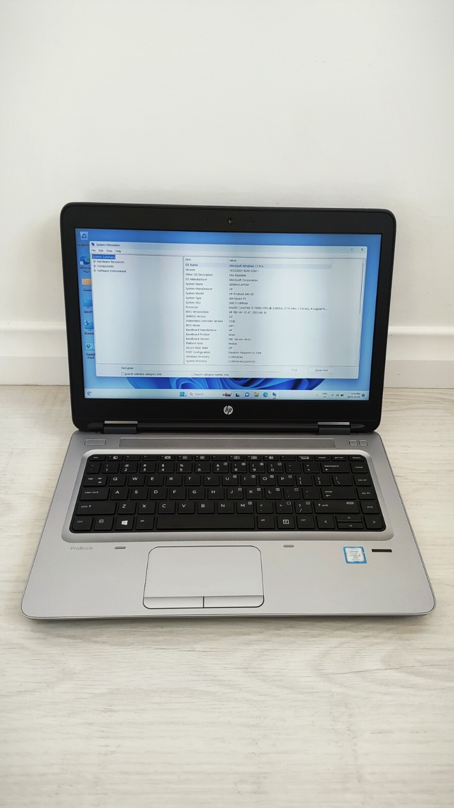 HP PROBOOK 640 G3 14″ Intel Core i5-7200U 2.50GHz 8GB RAM 256GB SSD