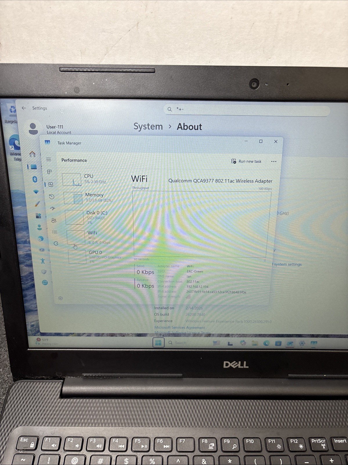 Dell Inspiron 3584 |15.4″| i3-7020U | 4GB Ram | 128GB SSD | WIN 11