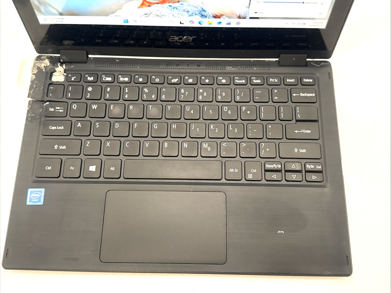Acer Spin 311 11.6″ Intel N4000 4GB RAM 64GB eMMC Touch Screen Window 11h READ