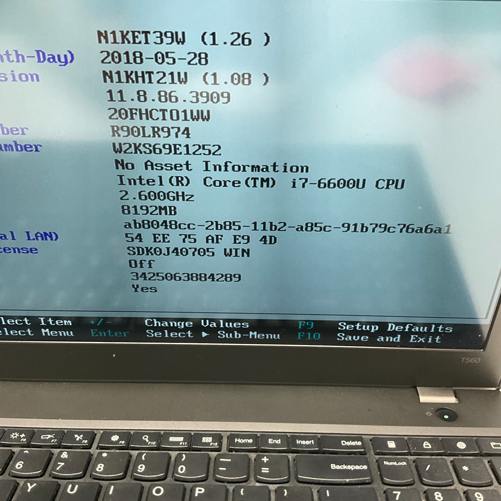 Lenovo ThinkPad T560 Intel Core i7-6600U @ 2.60GHz 8GB NO HDD NO OS NO BATT