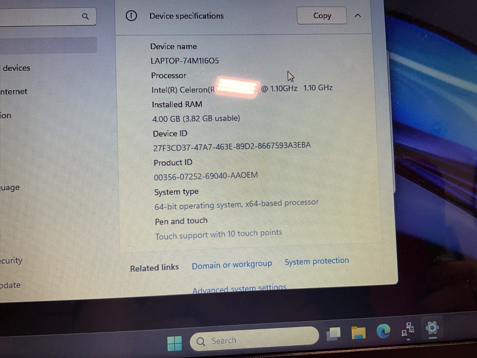 HP Laptop 14-dq0713ds N4120 4GB 64GB 14″ Touchscreen Win11H Pink 7Y705UA✨❤️READ