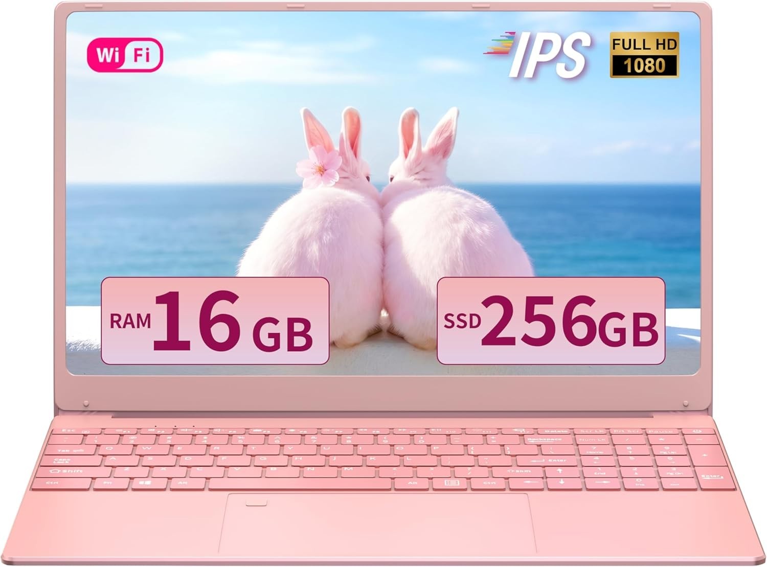 15.6″ Rose Gold Laptop, 16GB RAM 256GB SSD, Intel N5095 *NEW*