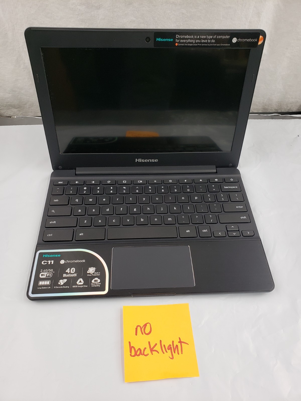 For Parts HISENSE Chromebook Model C11 Chrome OS Turns On – AS IS – NO RETURNS