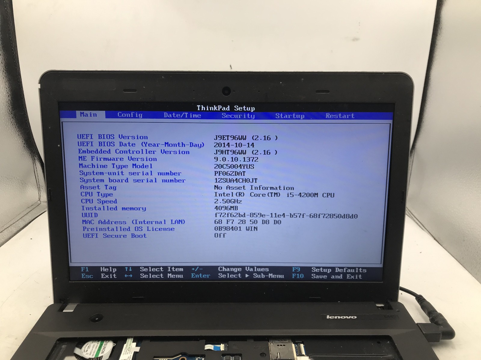 LENOVO THINKPAD E440 – BOOTS TO BIOS – INTEL I5 4200M – NO RAM – READ DESC – BB!