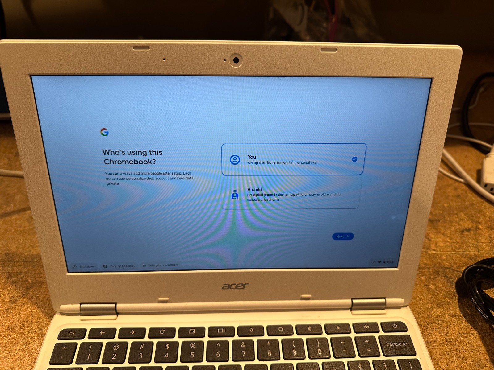 Acer ChromeBook N1Q10 CB3-131 Series White Working w Adapter