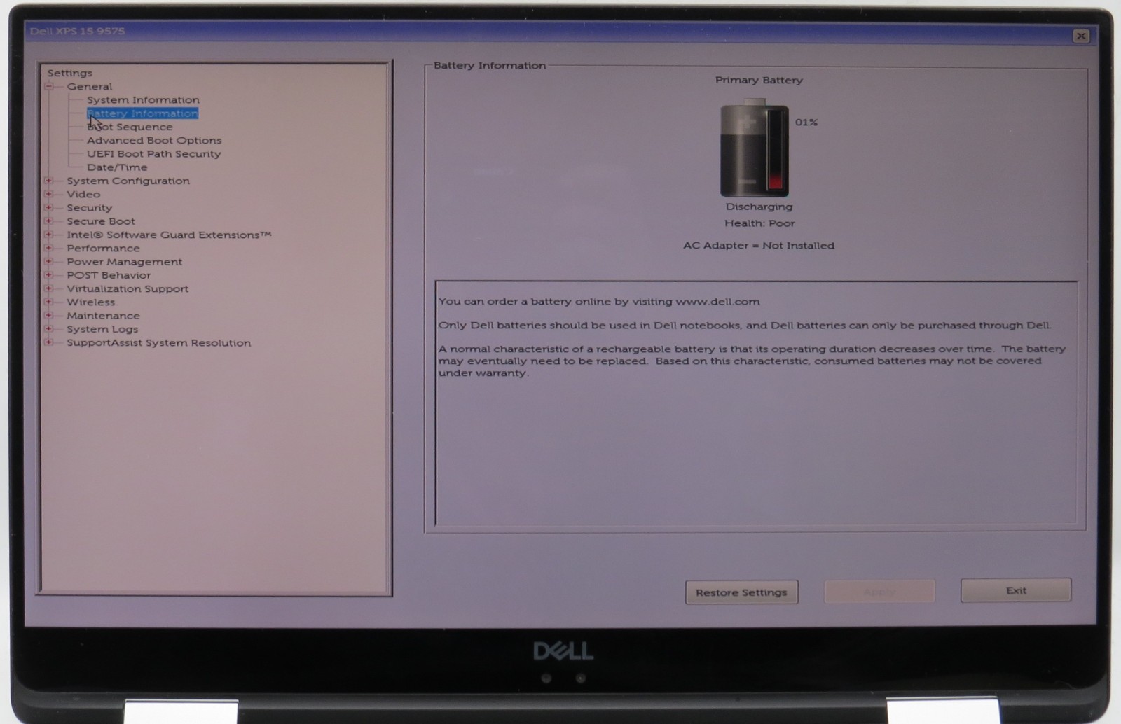 Dell XPS 15 9575 Touch 2in1 i7-8705G 16GB RAM 256GB SSD Radeon No OS *READ