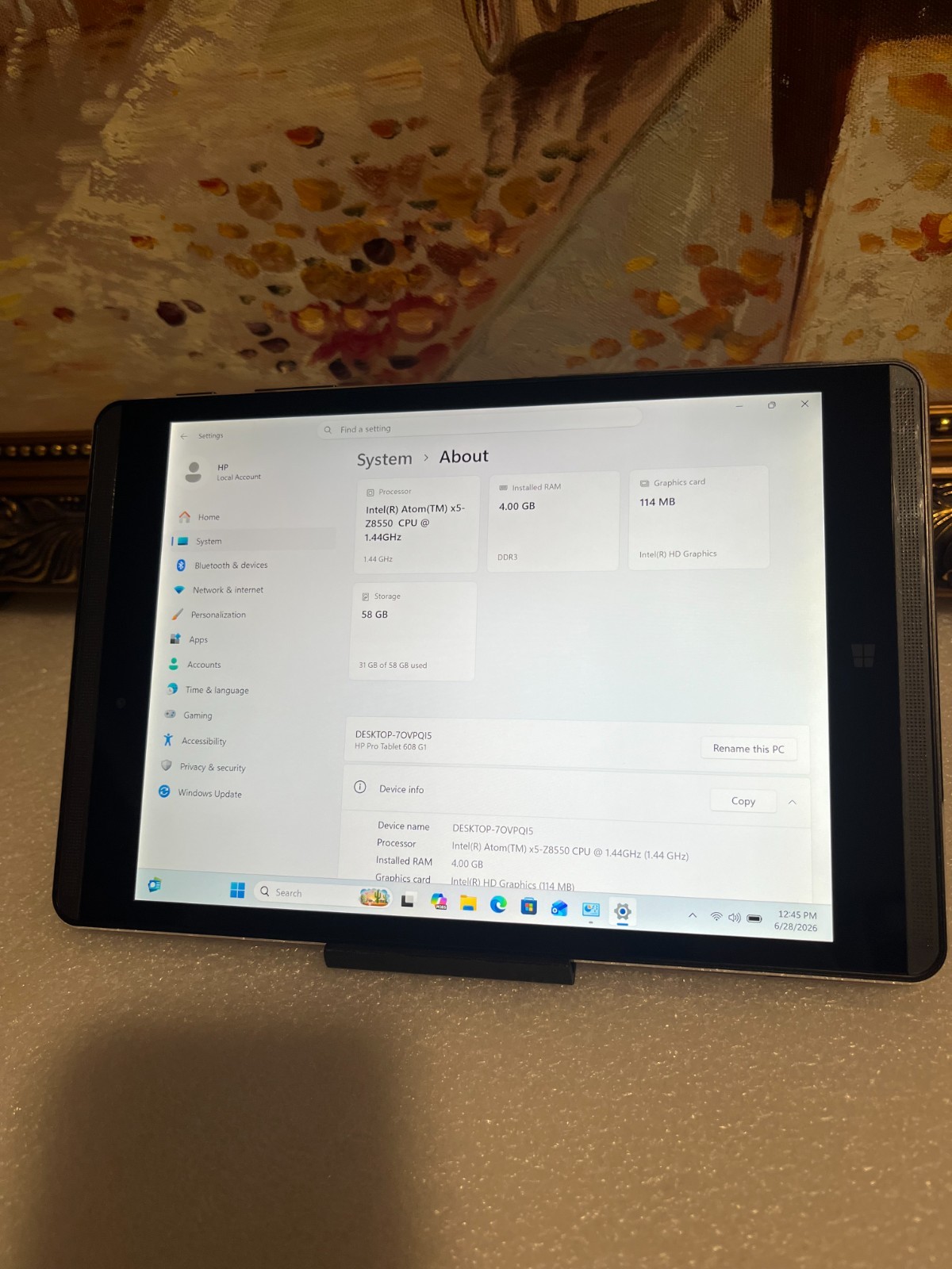 HP 608 G1 Pro tablet Windows 11 PRO -24WH