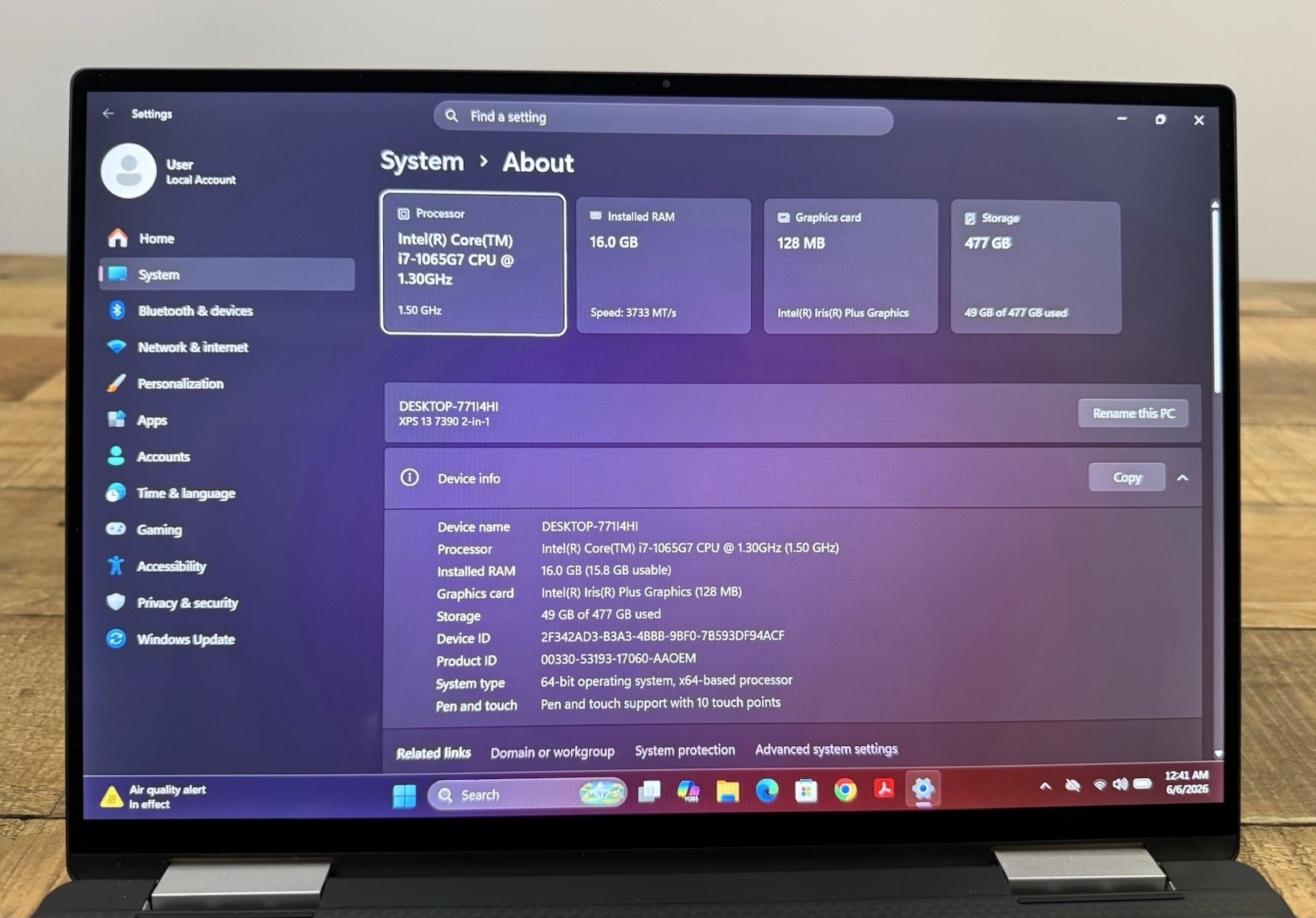 Dell XPS 13 7390 2-in-1 FHD+TOUCH i7-1065G7 2.80GHz 16GB 512GB SSD Win 11 Pro