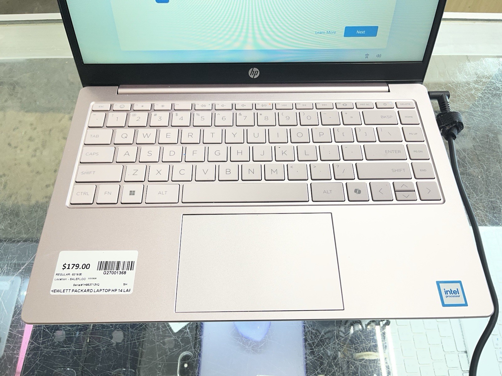 HP 14″ HD Windows 11 Laptop Intel Processor N150 4GB RAM 128GB UFS Pink Used