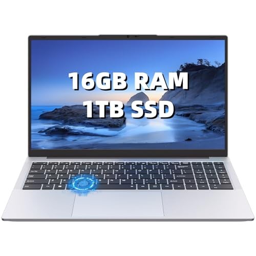 15.6″ FHD IPS Laptop Computer, 16GB Dual RAM 1TB SSD, Win 11 Pro, Full