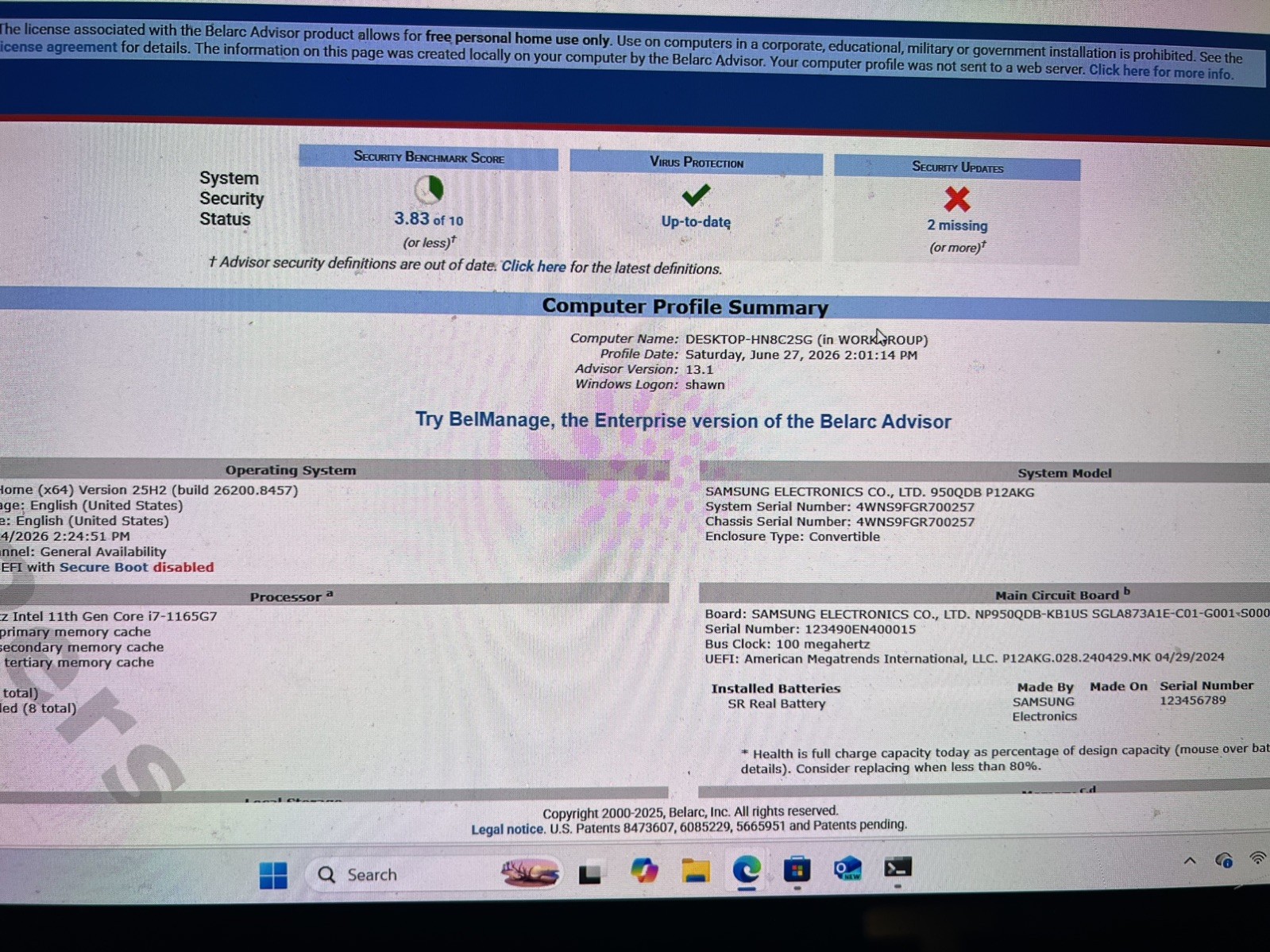 Samsung Galaxy Pro 360 15″ Intel Core i7 EVO 16GB RAM 1TB SSD – Cracked Screen