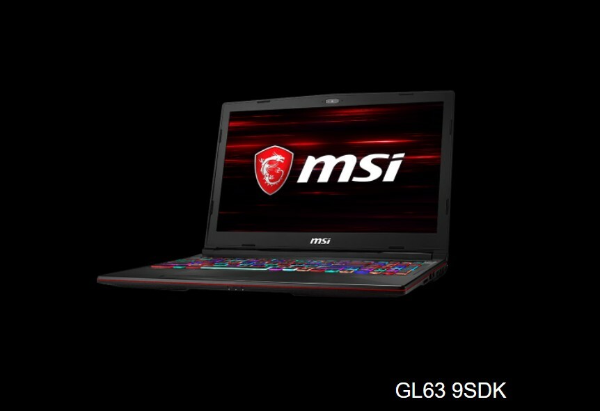 MSI 15.6 inch (256GB+1TB, Intel i7 9th Gen., 2.60GHz, 16GB) Gaming Laptop – GL63