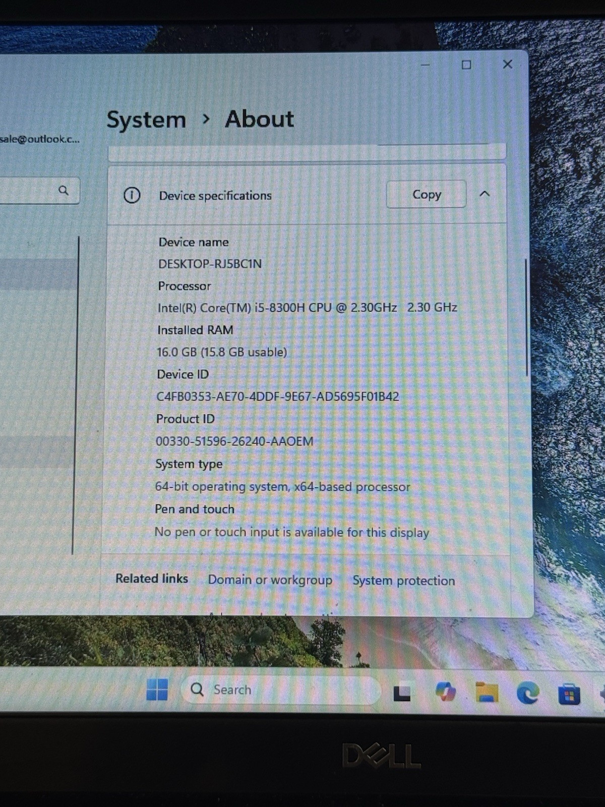 Dell Precision 3530 Laptop – 2.3 GHz i5-8300H 16GB Ram 1TB SSD Webcam P600 4GB”