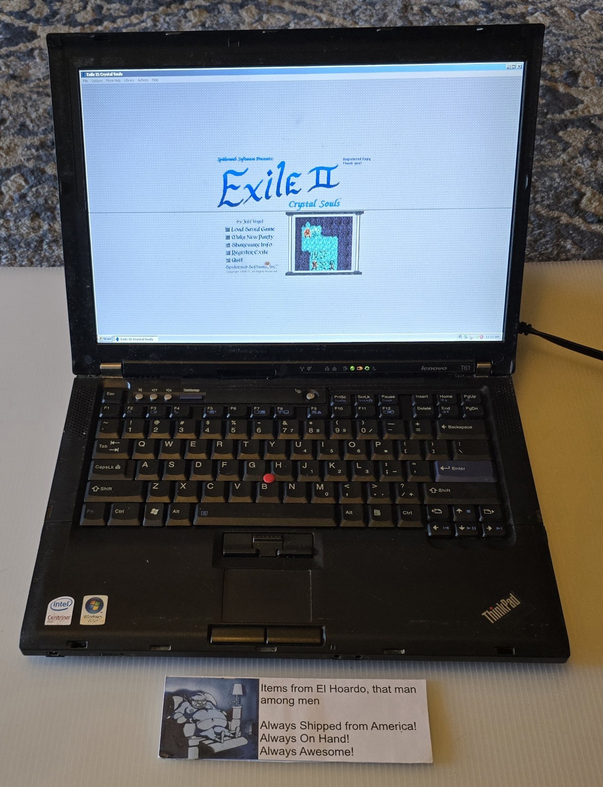 Lenovo ThinkPad T61 14″ Win XP Laptop 2.0 Ghz nVidia, 1440×900 2GB Ram 40GB HDD