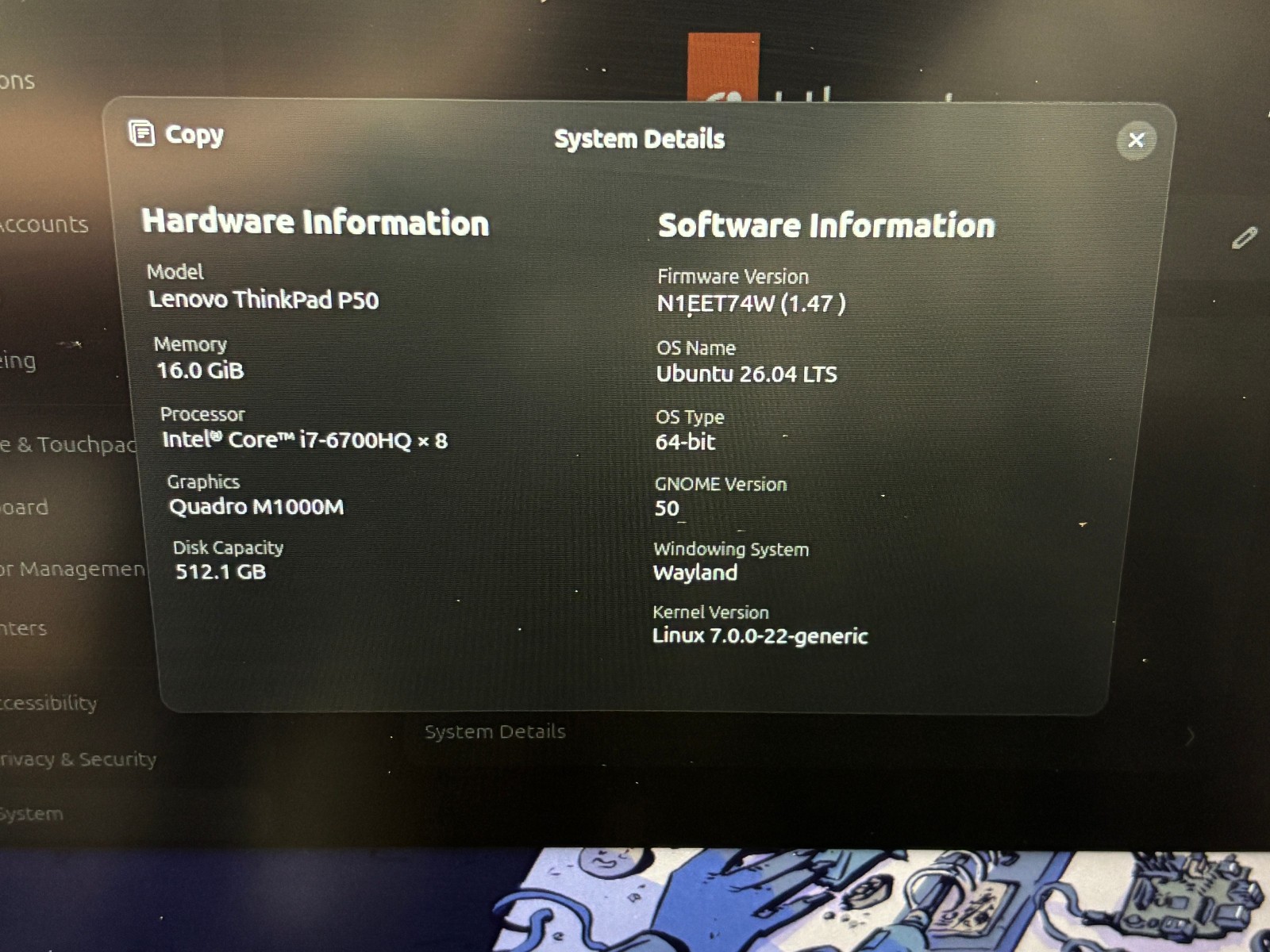 Lenovo ThinkPad P50 Core i7-6700HQ 16GB RAM 512GB NVME Quadro M1000M