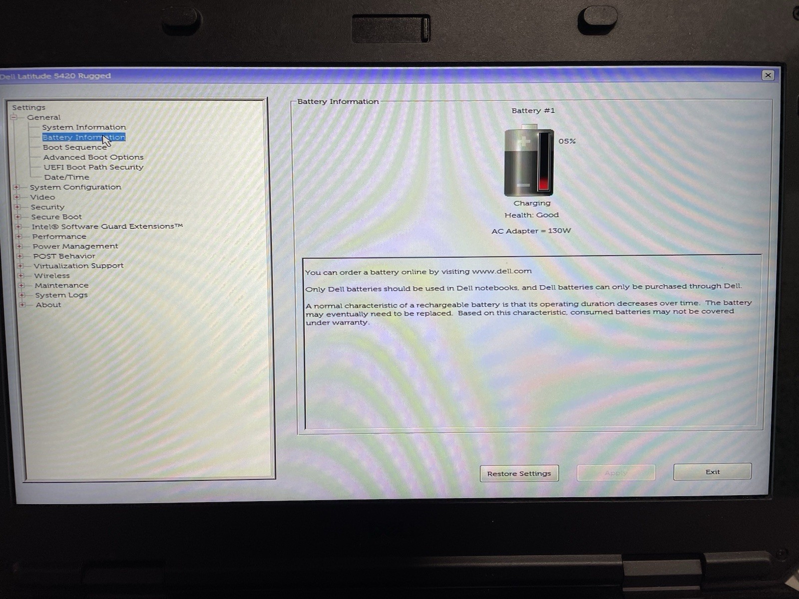 Dell Latitude 5420 Rugged Intel Core i3-7130U@2.70GHz 8GB RAM NO SSD *READ*