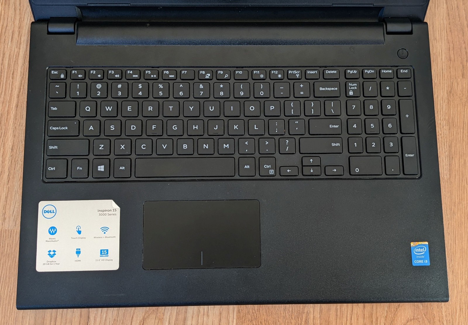 Dell Inspiron 15 3543 Laptop i3-5005U 4GB RAM 500GB HDD Win10 w/ power adapter