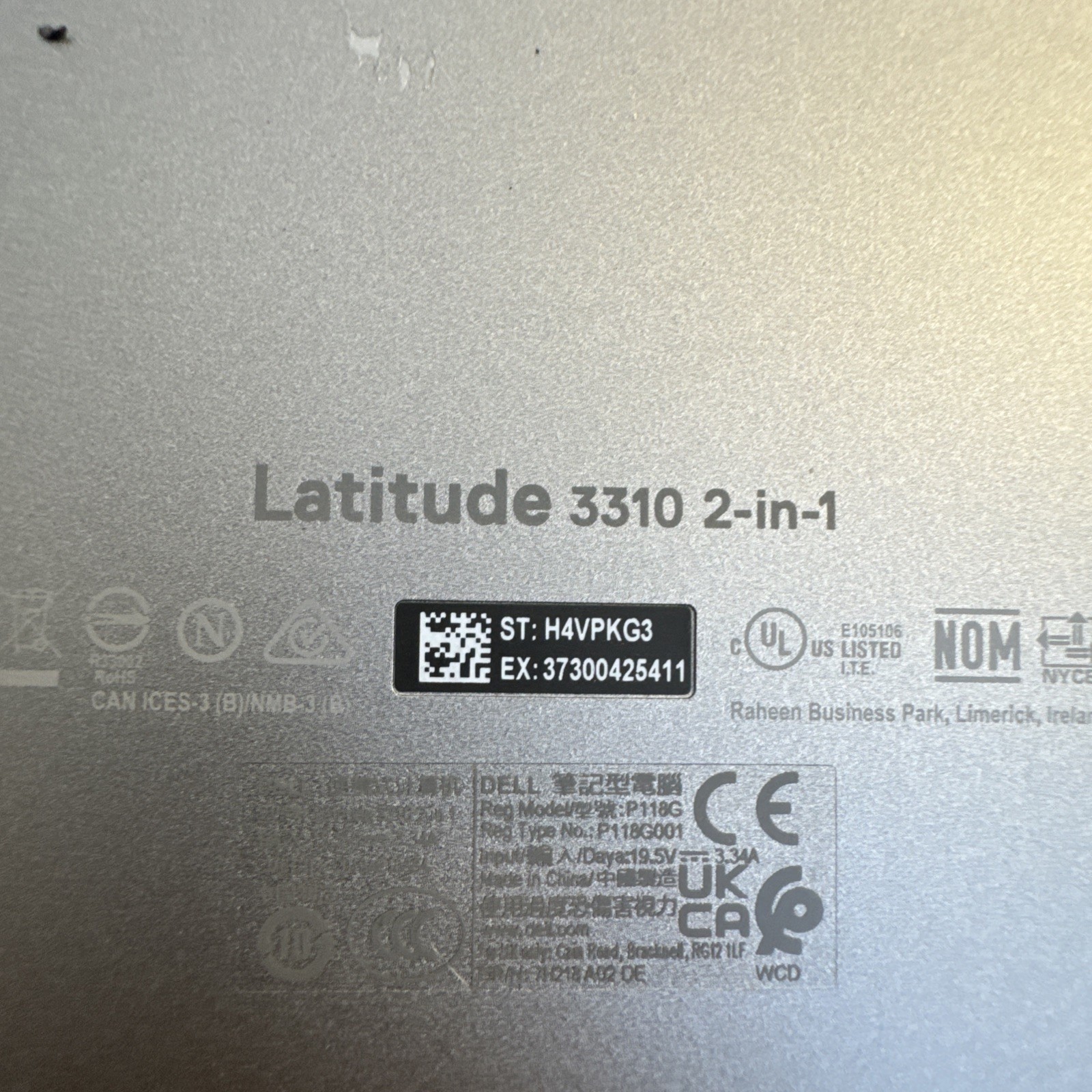 Dell Latitude 3310 2-in-1 13.3″ i3-8145U @2.10GHz 8GB RAM No SSD/OS/BIOS LOCKED