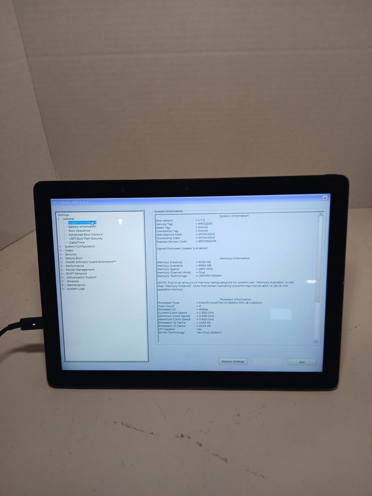 Dell Latitude 5290 2-in-1 i5-8250U 8GB RAM NO OS/SSD. NO BATTERY! #97