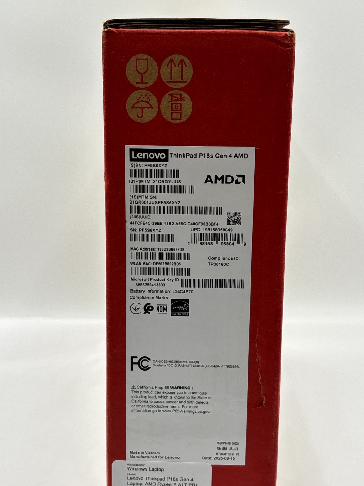 Lenovo ThinkPad P16s Gen 4 AMD Ryzen AI 7 PRO 350 AMD Radeon 860M 16 GB 1 TB SSD