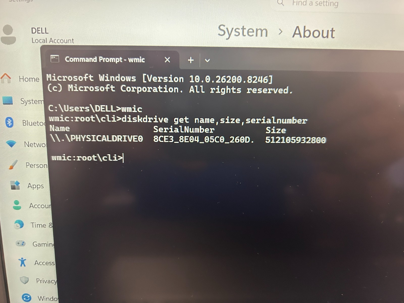 DELL 15 DC15255 G8MK9, AMD Ryzen 7 7730U, 2.00 GHz, 16 GB RAM, 512 GB NVMe SSD