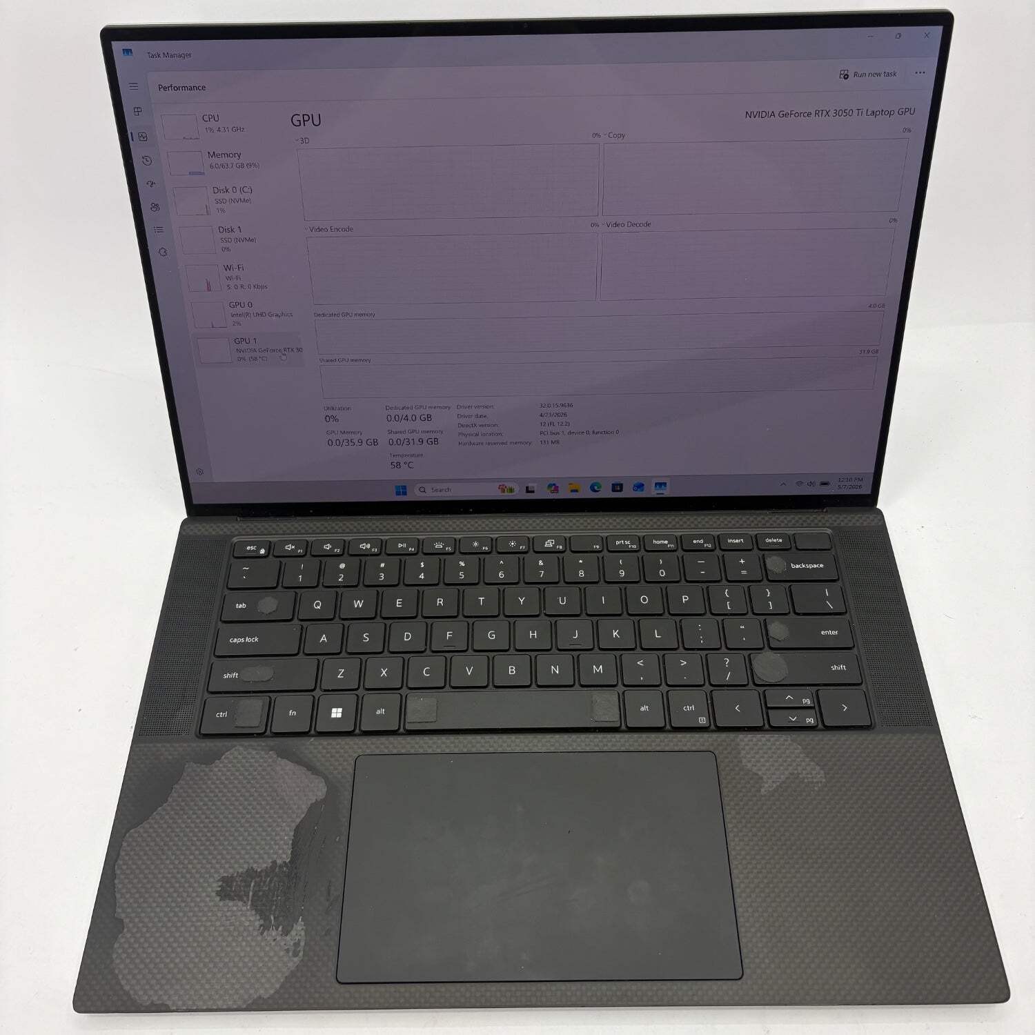 Dell XPS 15 9510 15.6″ i7-11800H 2.3GHz 64GB RAM 1TB SSD GeForce RTX 3050 Ti