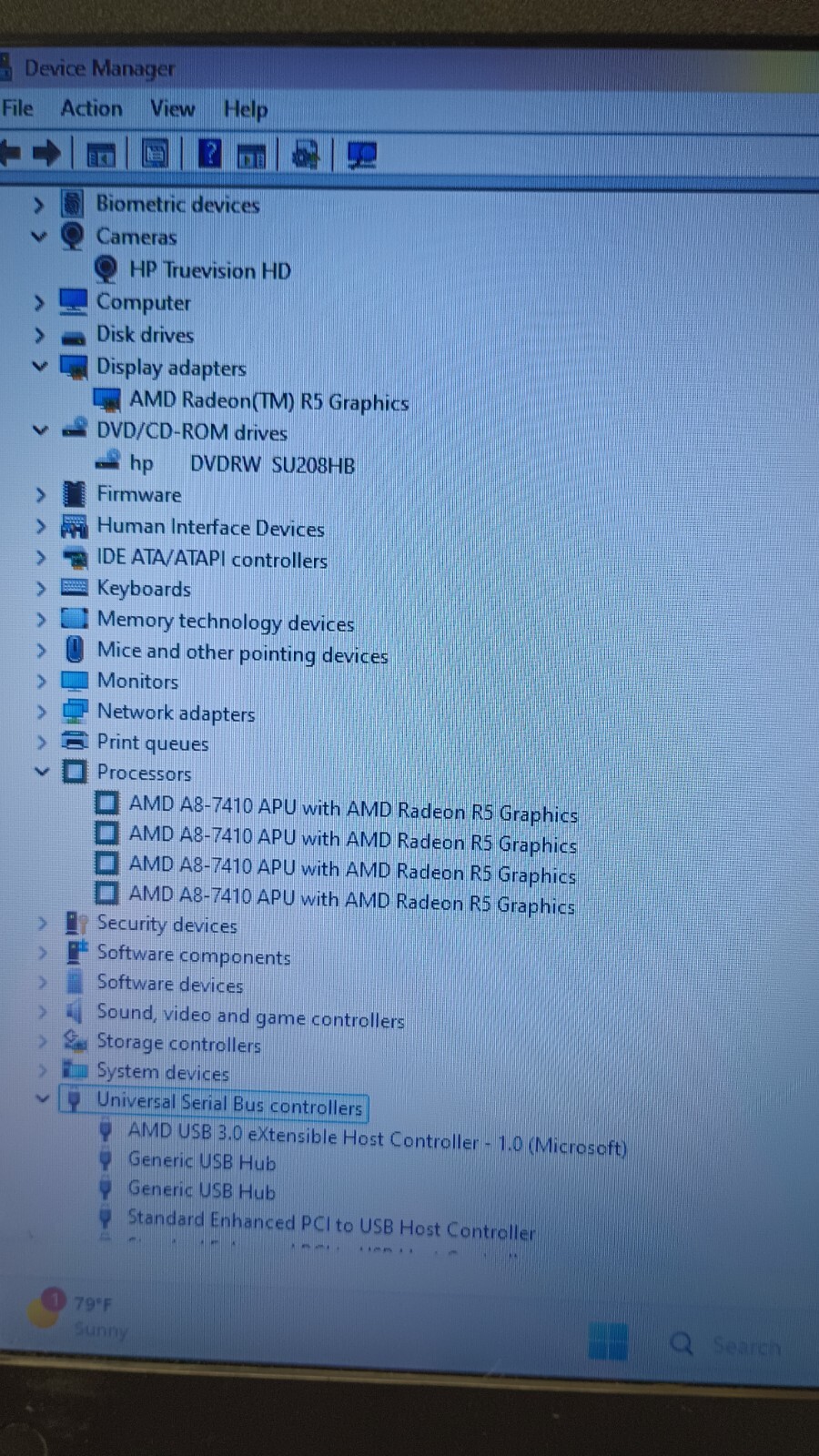 4221 HP15 Gamer w/charger.A8 -7410(4cores).Radeon R5.8GB.128GB M.2.Optical.15.6″