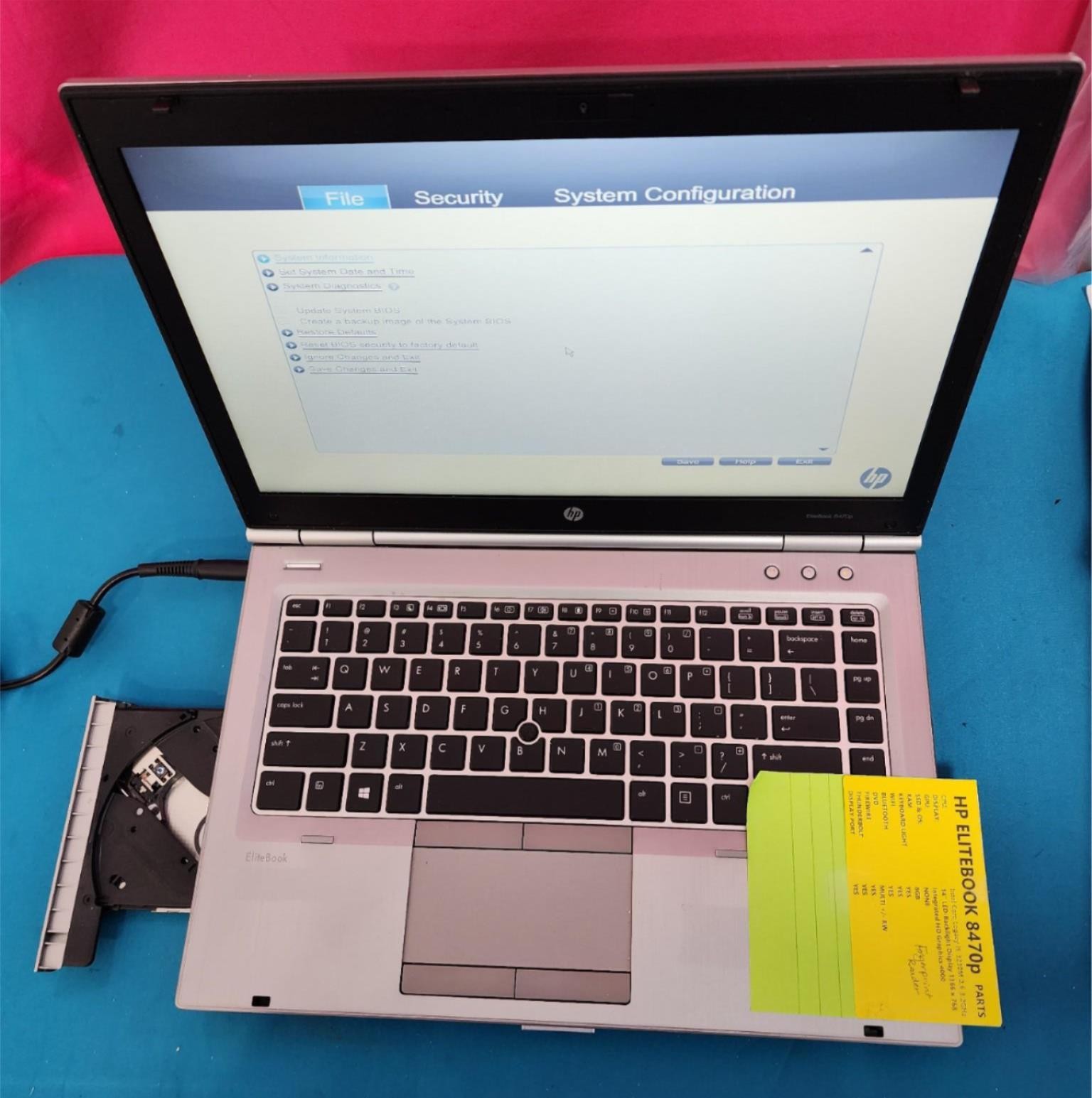HP EliteBook 8470p Laptop 14″ i5-3230M 8GB Firewire Thunderbolt – PARTS