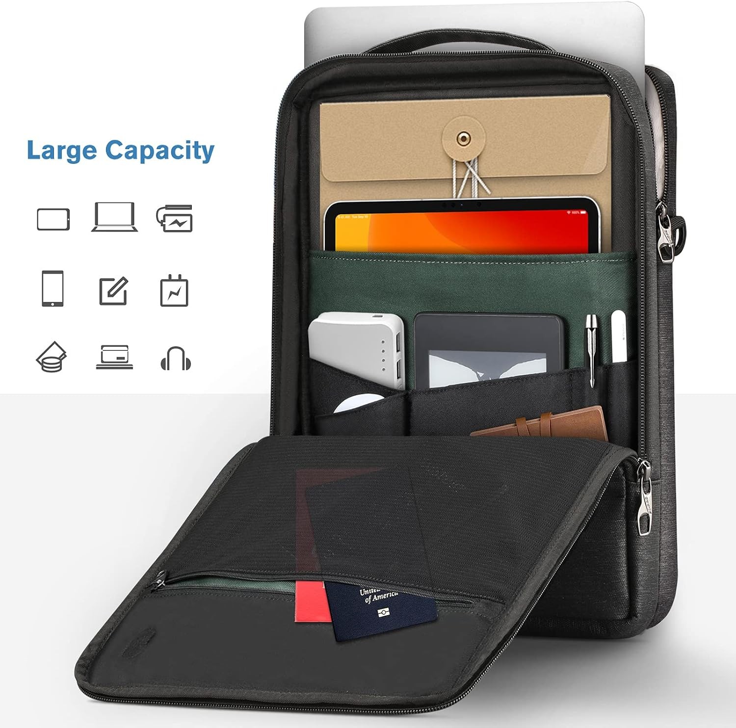 15.6-inch Laptop Shoulder Bag, Protective Computer Carrying Case for 16.2″ MacBo