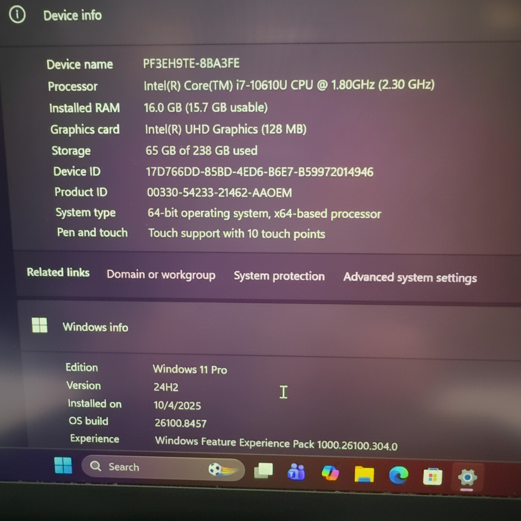 Lenovo ThinkPad X1 Carbon Gen 8 i7-10610U 1.8GHz 16GB RAM 256GB SSD Win 11 Pro