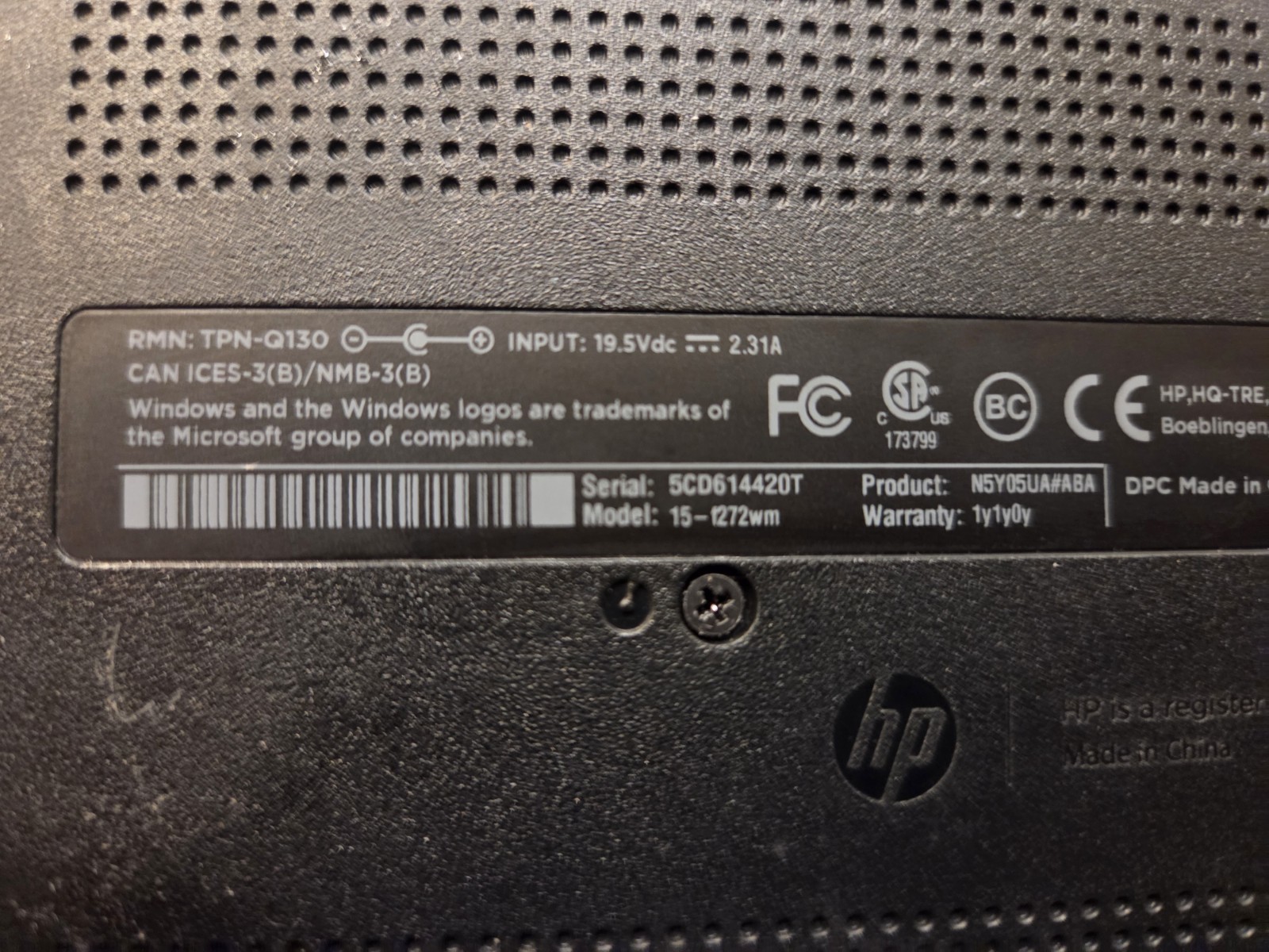HP Notebook 15-f272wm 15.6″ (500GB HDD, Intel Pentium, 2.16GHz, 4GB) TestedWorks