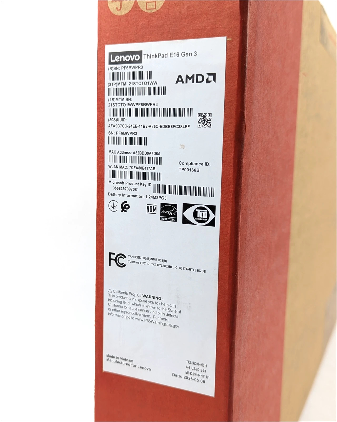NEW Lenovo ThinkPad E16 Gen 3 16″ Laptop AMD Ryzen 7 250 16GB RAM 1TB SSD