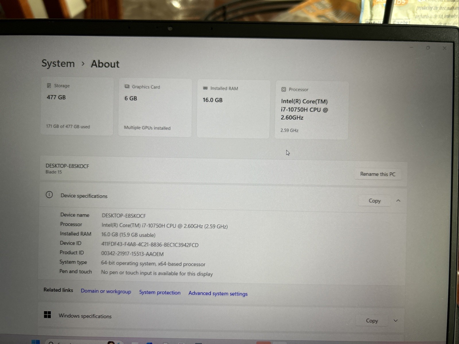 Razor Blade 15 Base Model (early 2020) Gaming Laptop Black
