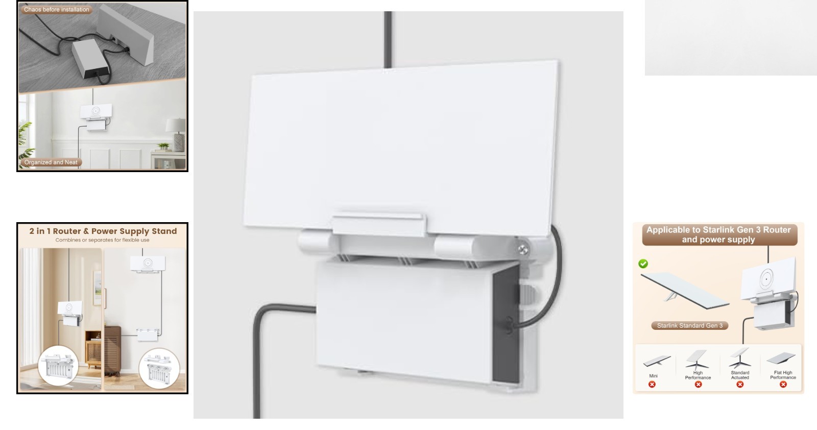 2-in-1 Starlink Gen 3 Mount Kit: Wi-Fi 6 Router for Effortless Connectivity