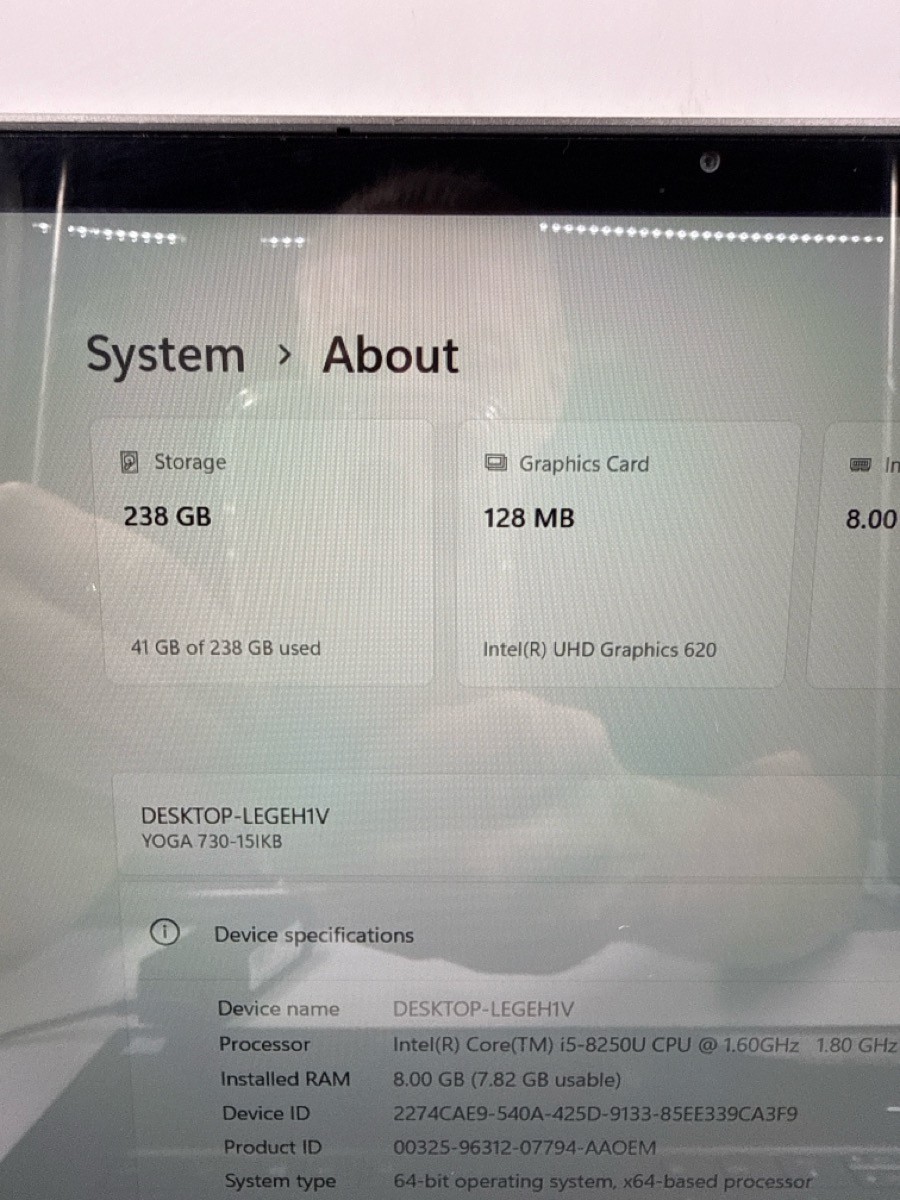 Lenovo Yoga 730-15IKB 15.6” i5 8th Gen 8GB 256GB SSD Touch 2-in-1 Wi (MI1075196)