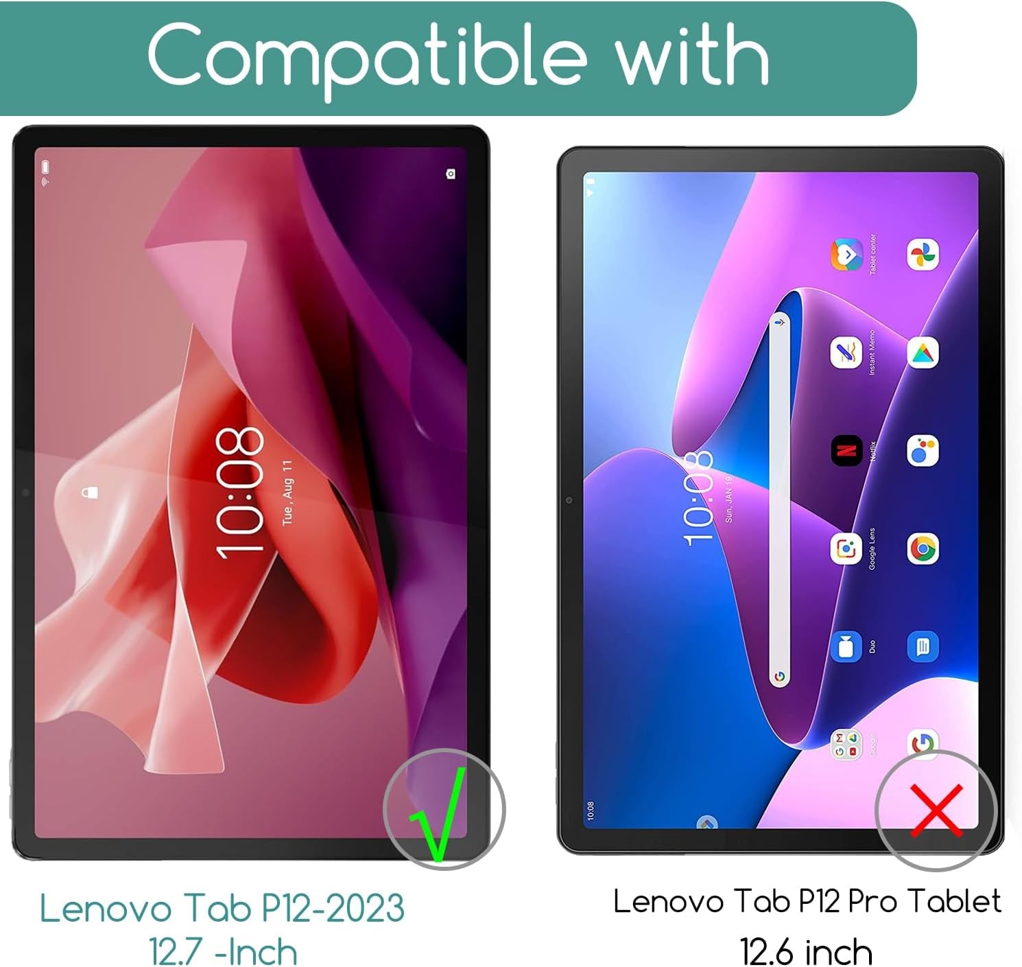 2-Pack Anti-Scratch Tempered Glass Screen Protectors for 12.7″ Lenovo Tablets