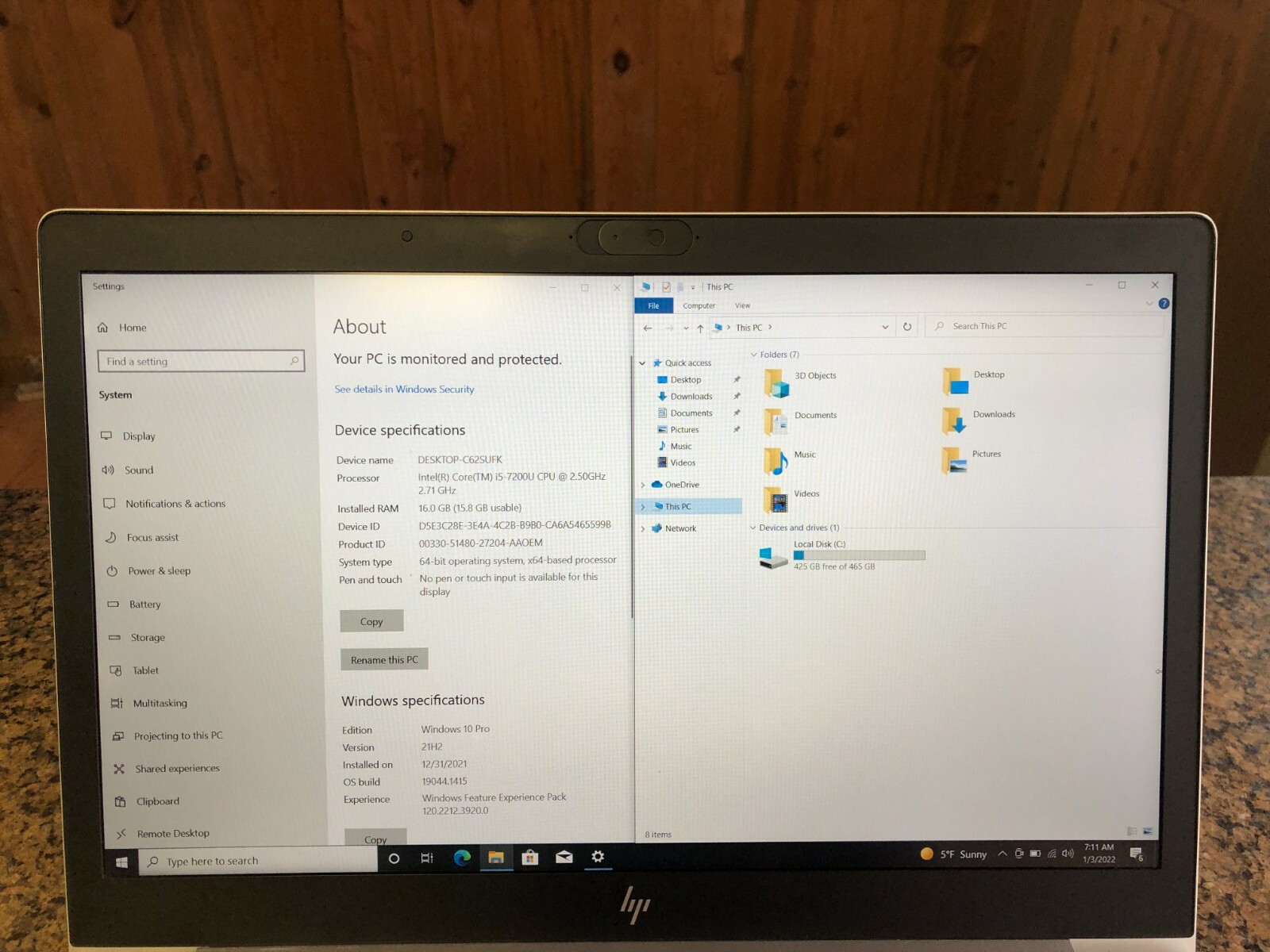Hp EliteBook 850 G5 16GB RAM 500GB SSD Core i5 7th Gen Windows 10 Pro