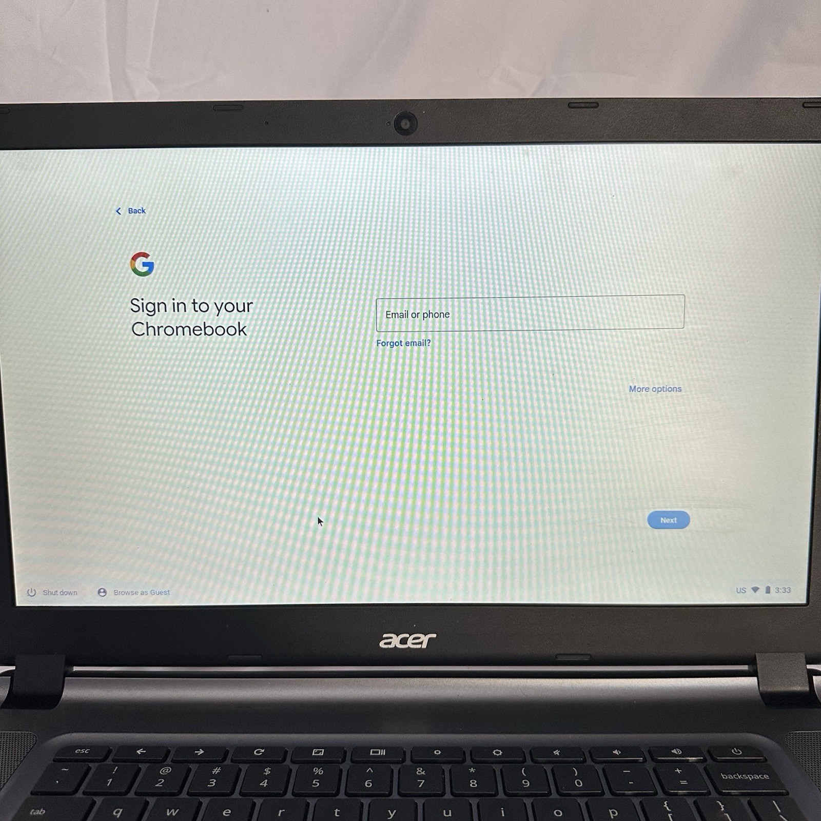 Acer Chromebook 15 – CB3-532 – Model N15Q9 – Celeron – 4GB RAM – 16GB eMMC Used