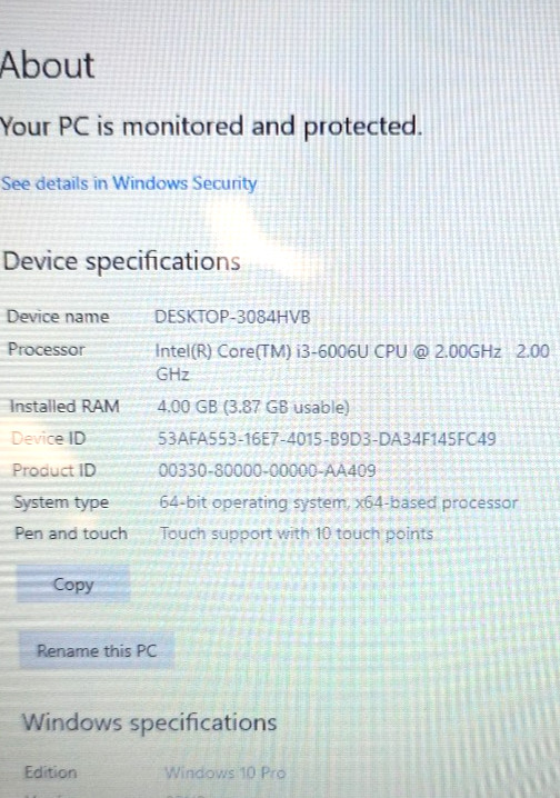 Dell latitude 3380| Touch| Intel Core i3-6006U|4GB RAM 128GB SSD| Win 10 Pro #4